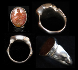 Ring, Roman, Silver, Carnelian, Fortuna Intaglio, c. 3rd Cent AD